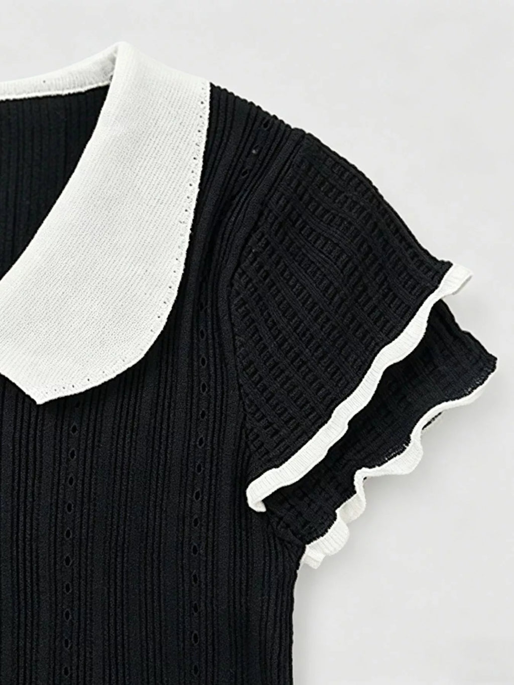Peter Pan Collar Short Sleeve T-Shirt