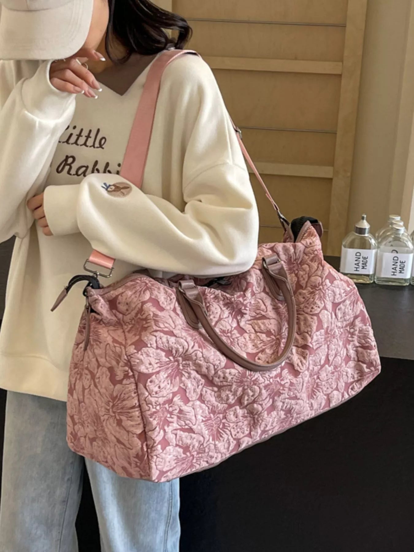 Floral Quilted Travel Bag