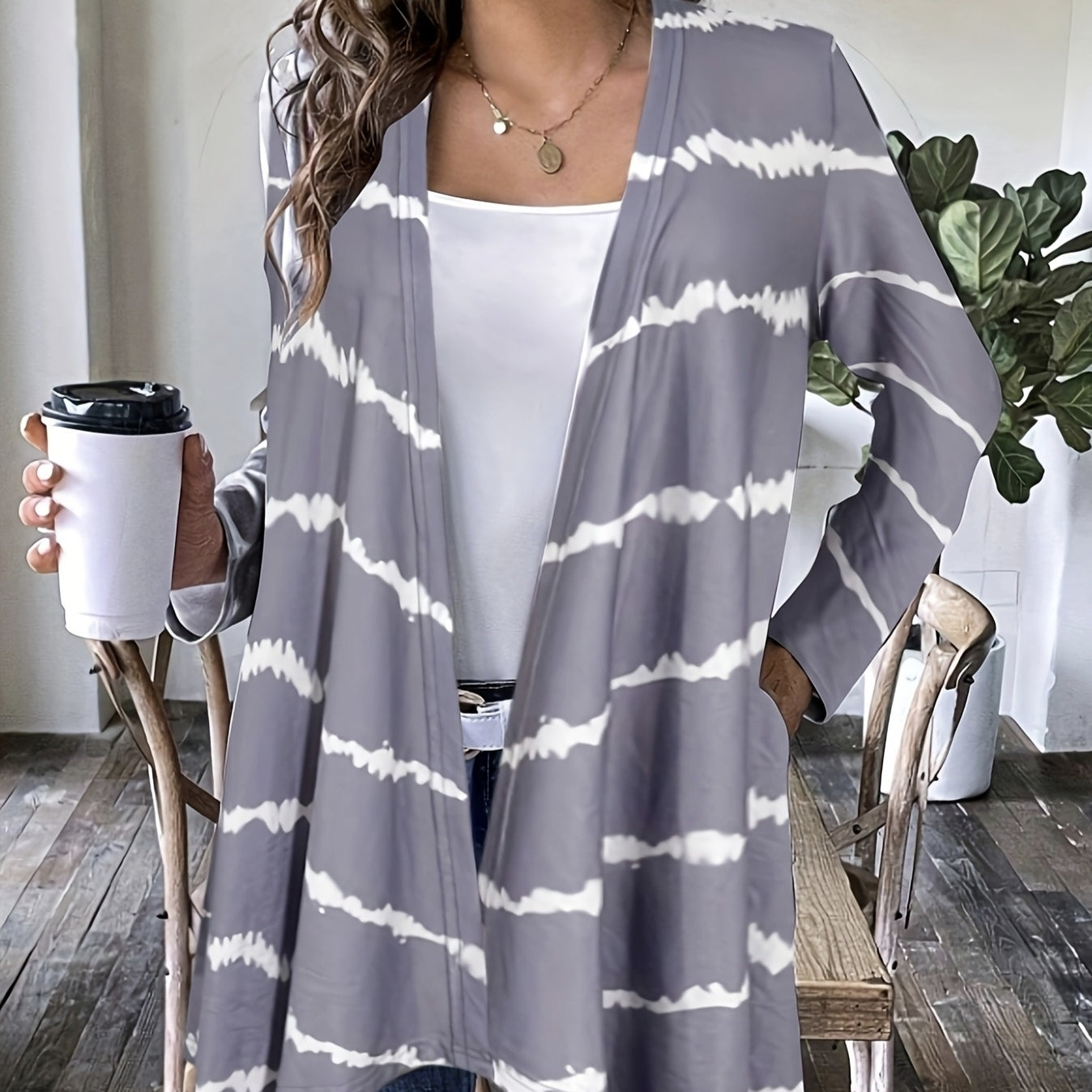 Women’s Printed Open Jacket