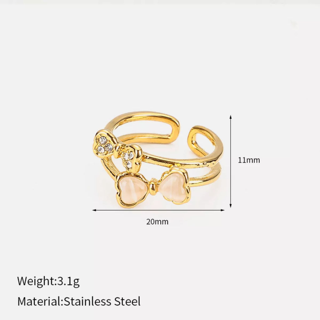 18K Gold-Plated Bow Open Ring