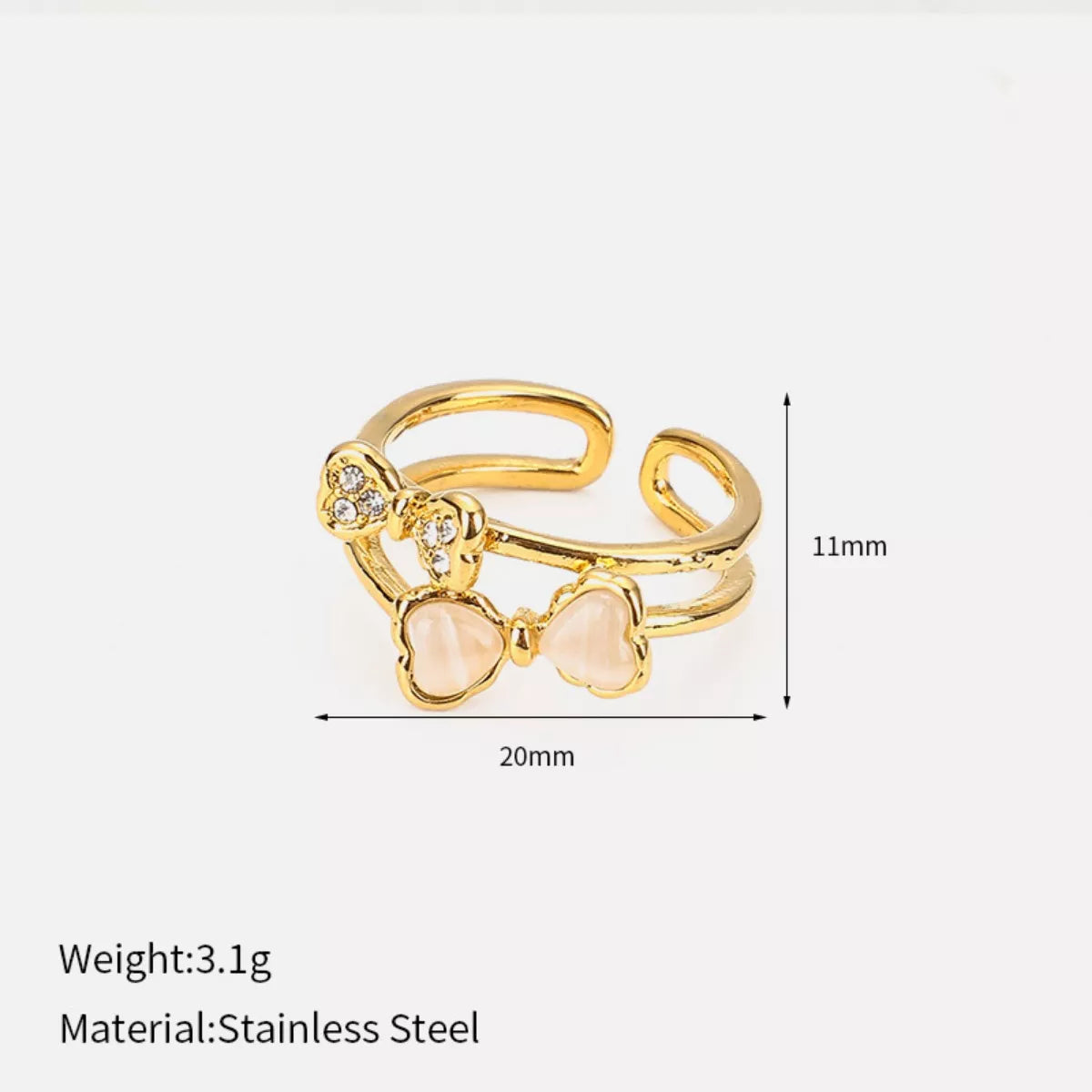 18K Gold-Plated Bow Open Ring