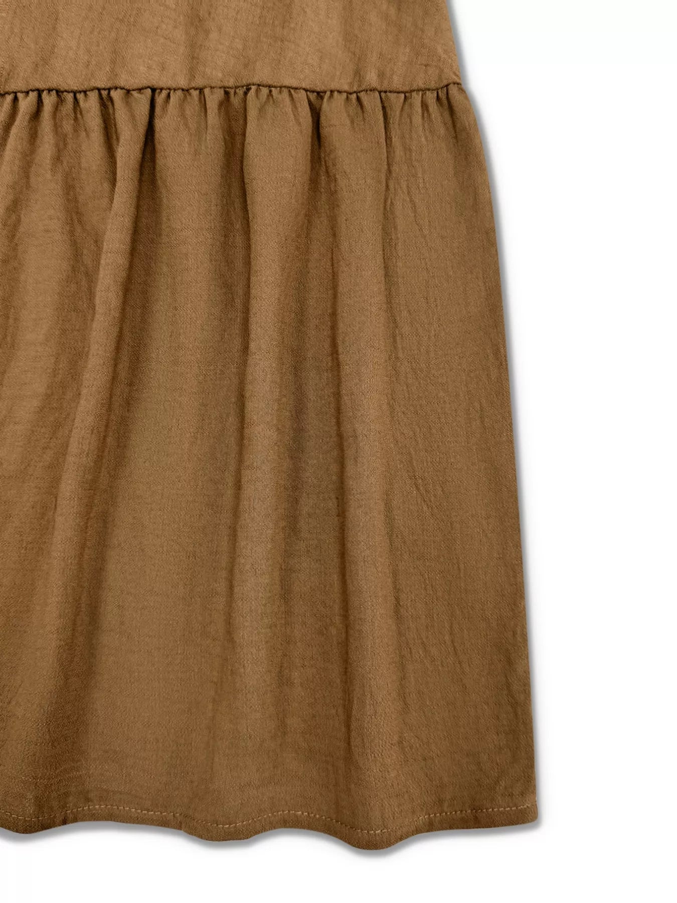 V-Neck Long Sleeve Ruffle Hem Dress