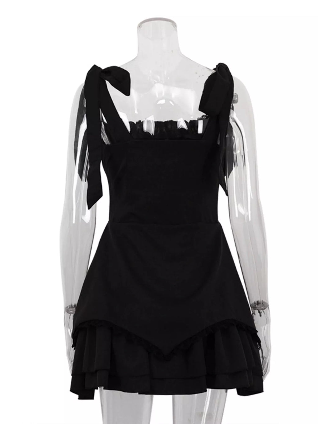 Tie-Shoulder Ruffled Mini Dress