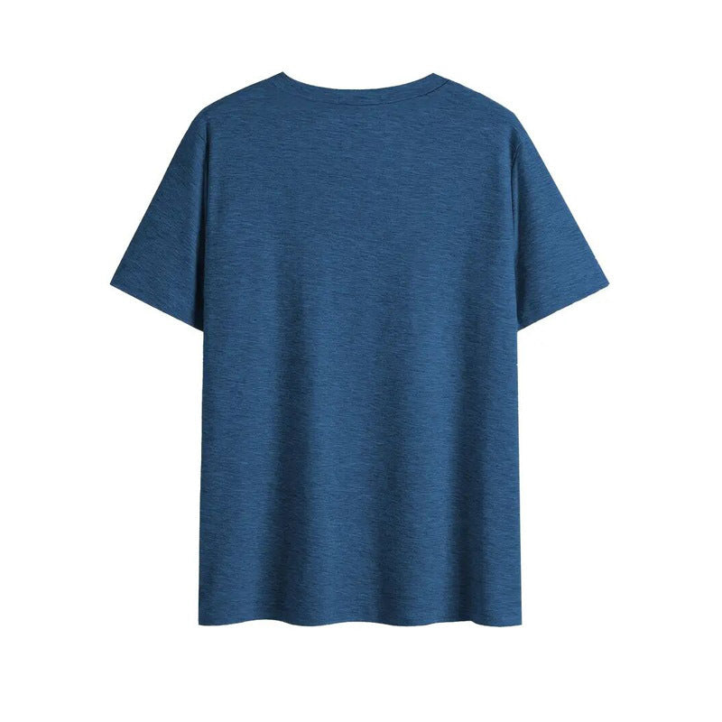 Women's V-Neck T-Shirt Geometric Cross Casual Summer Short Sleeve Top