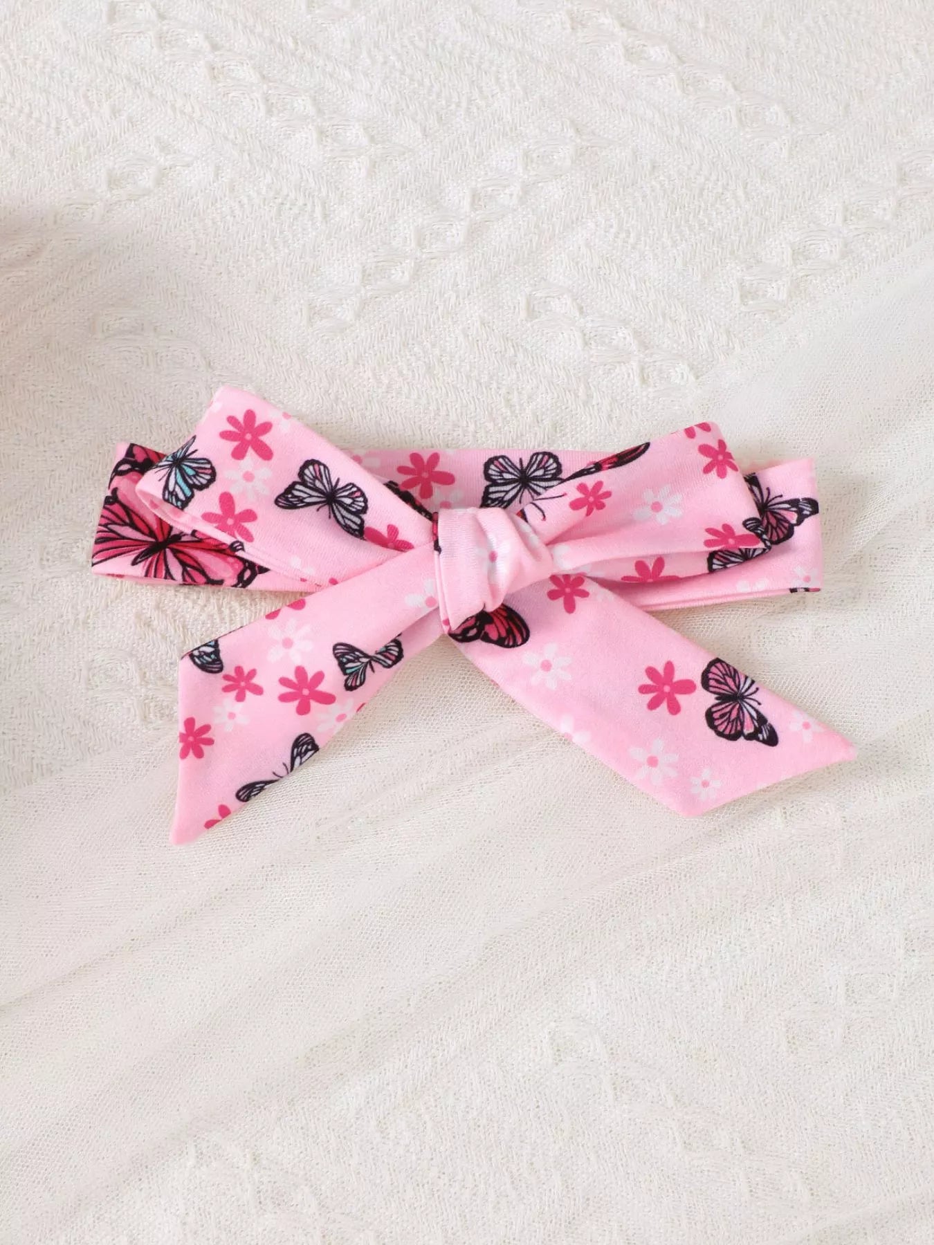 Children's Little Sister Butterfly Print Ruffle Trim Set
