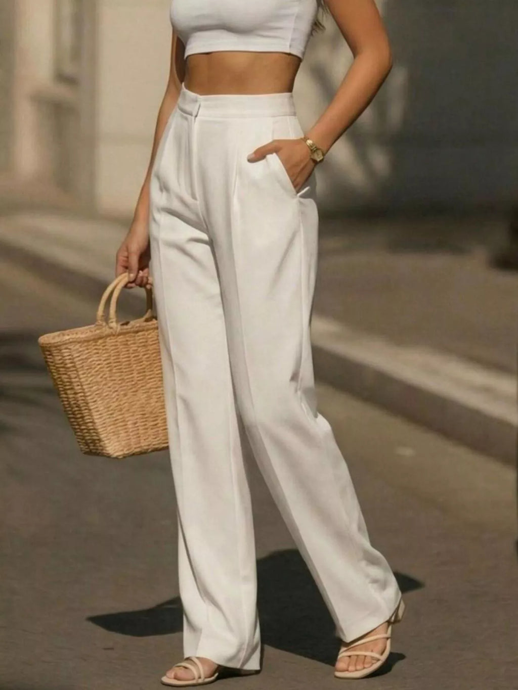 High-Waisted Wide-Leg Pants