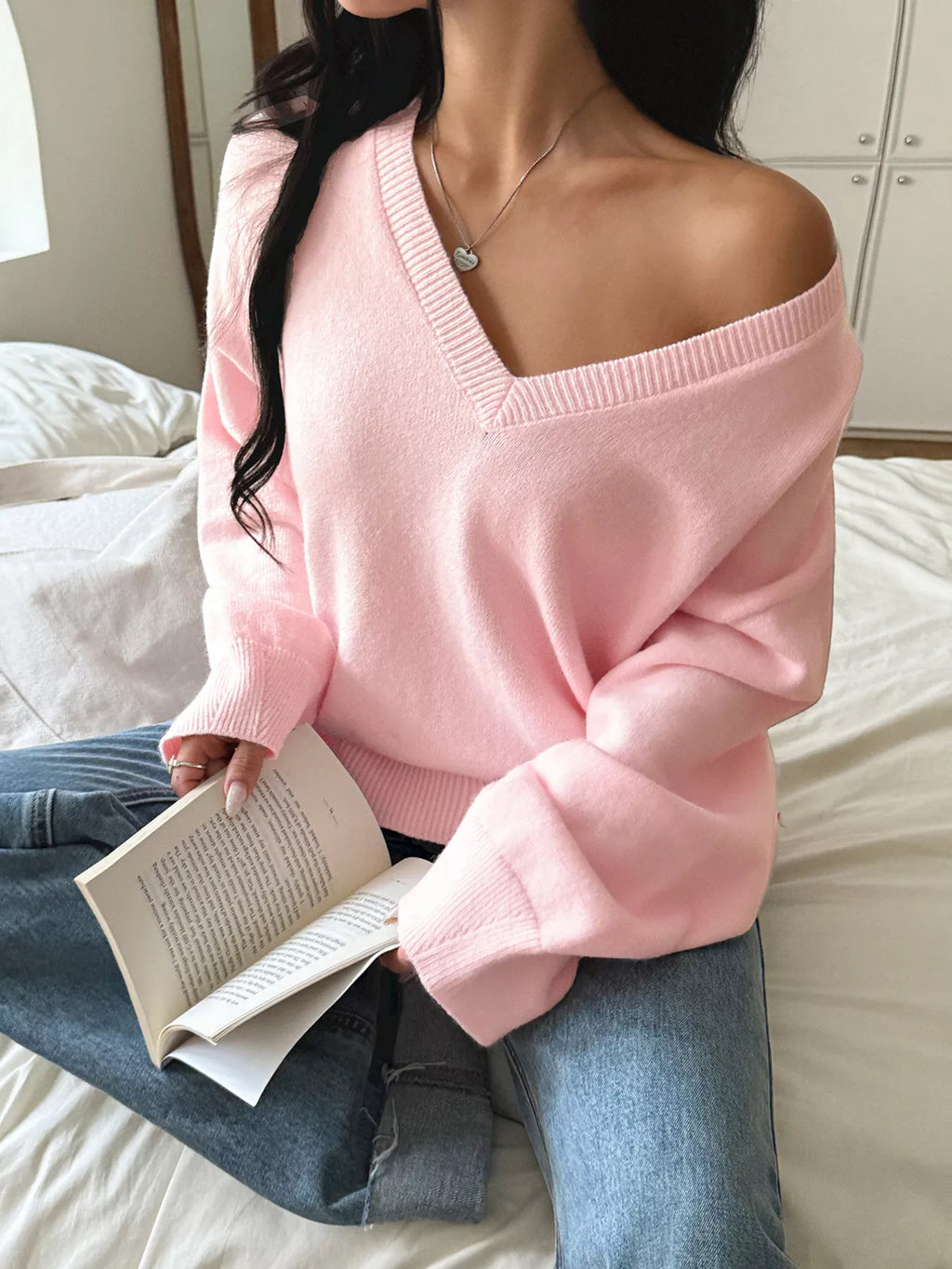 V-Neck Loose Fit Sweater