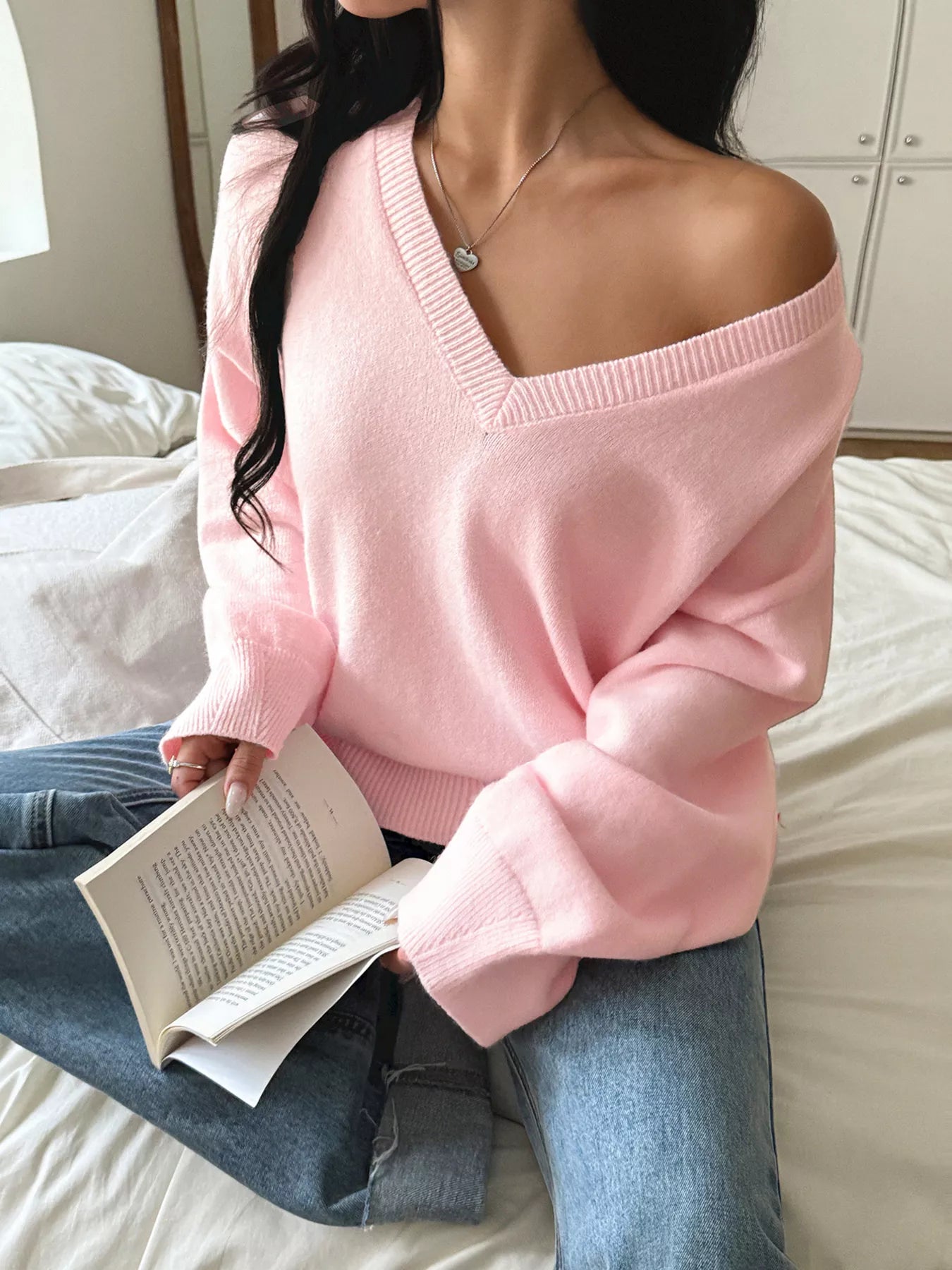 V-Neck Loose Fit Sweater