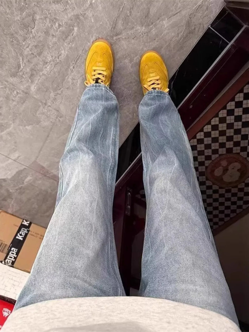 Men's Full Size Vintage Wash Straight Leg Jeans Plus Size
