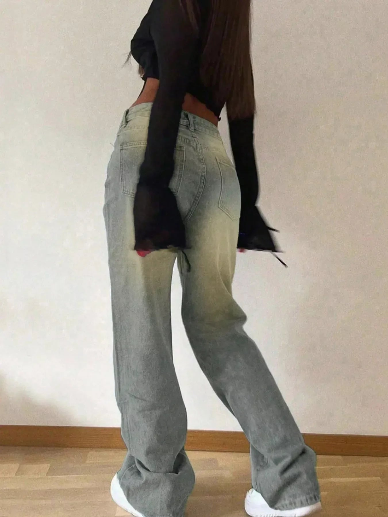 Vintage Wash Wide-Leg Jeans