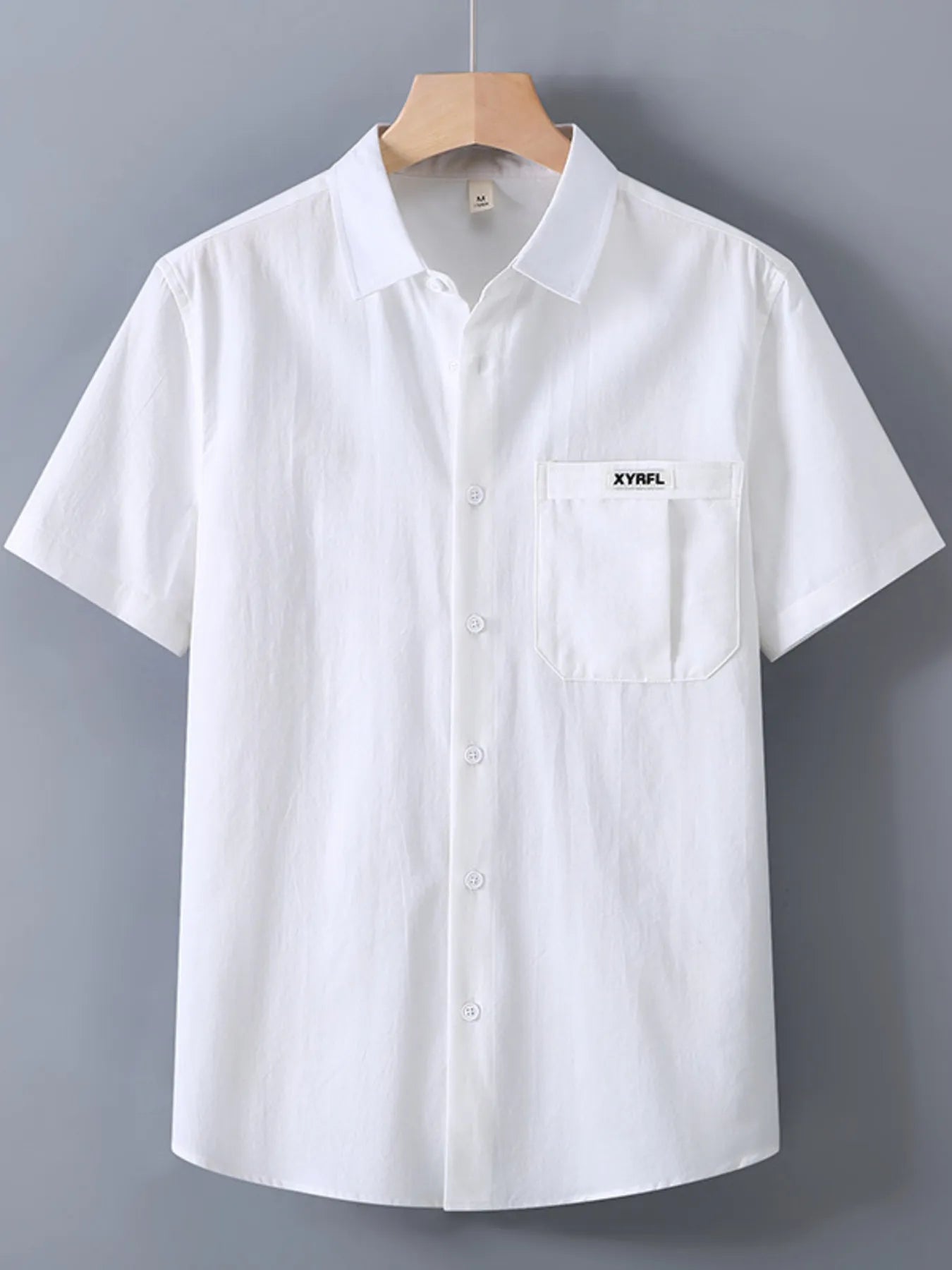 Men's Plus Size Button Up Short-Sleeve Shirt