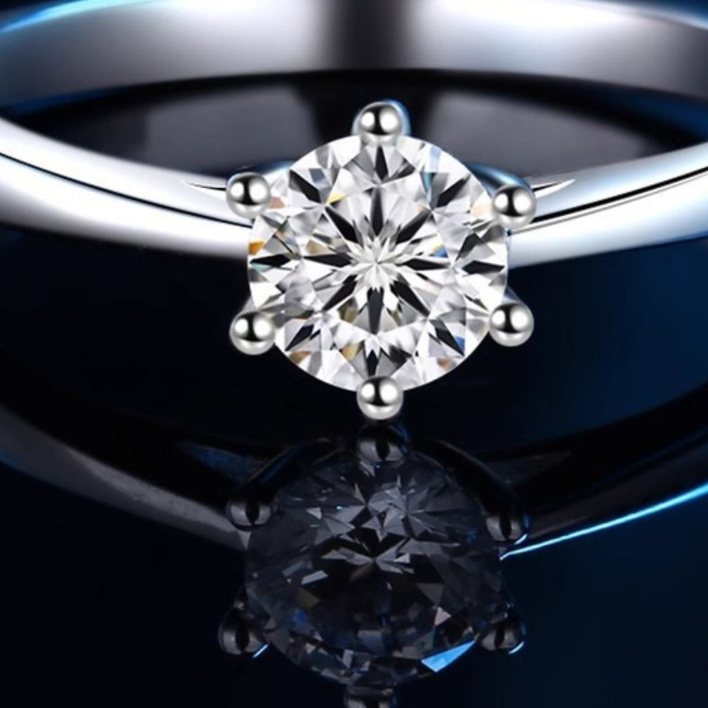 1 Carat Moissanite 925 Sterling Silver Ring