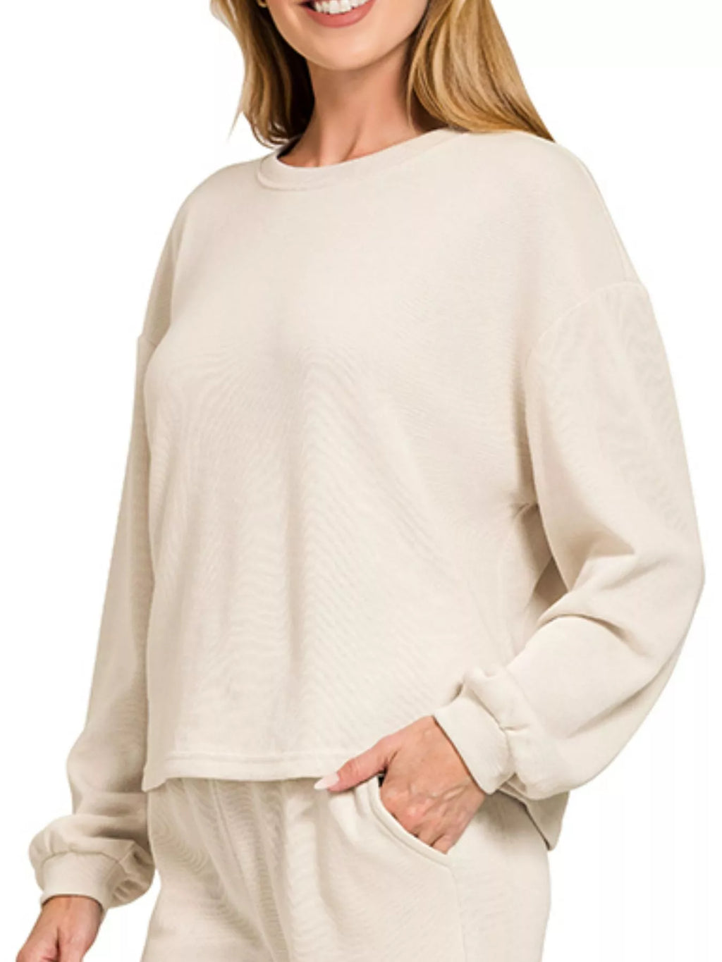 Zenana French Rib Pullover and Pants Set