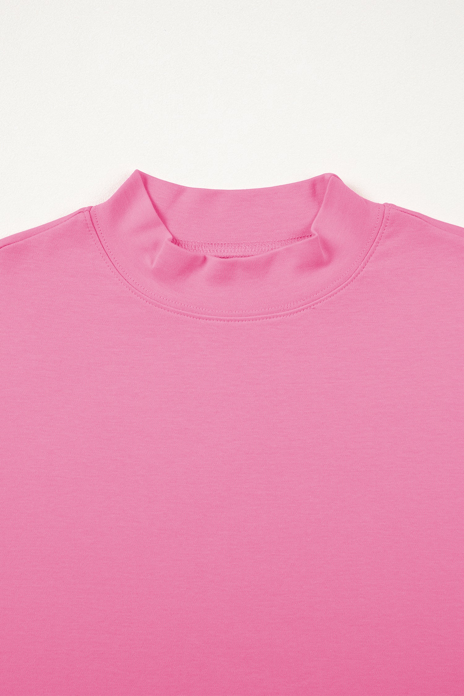 Dark Blue Solid Color High Neck Oversize Tee