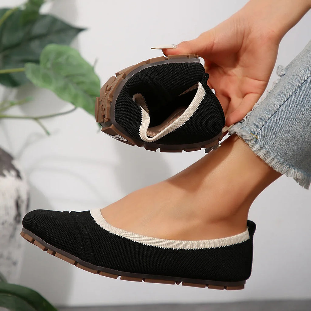 Mesh Round Toe Flat Slip-Ons