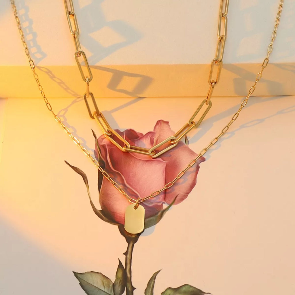 18K Gold-Plated Double Layered Necklace