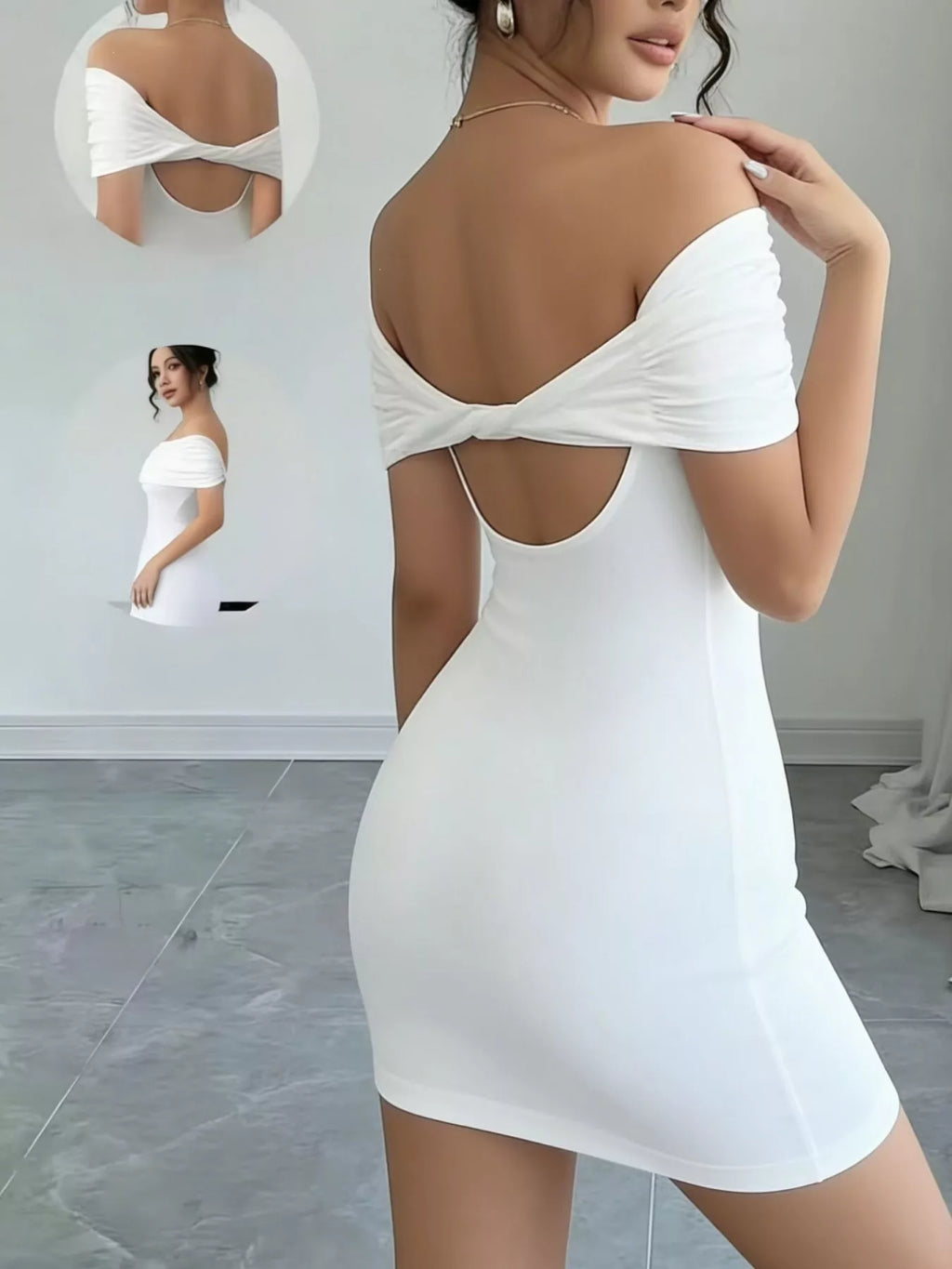 Off-Shoulder Bodycon Mini Dress