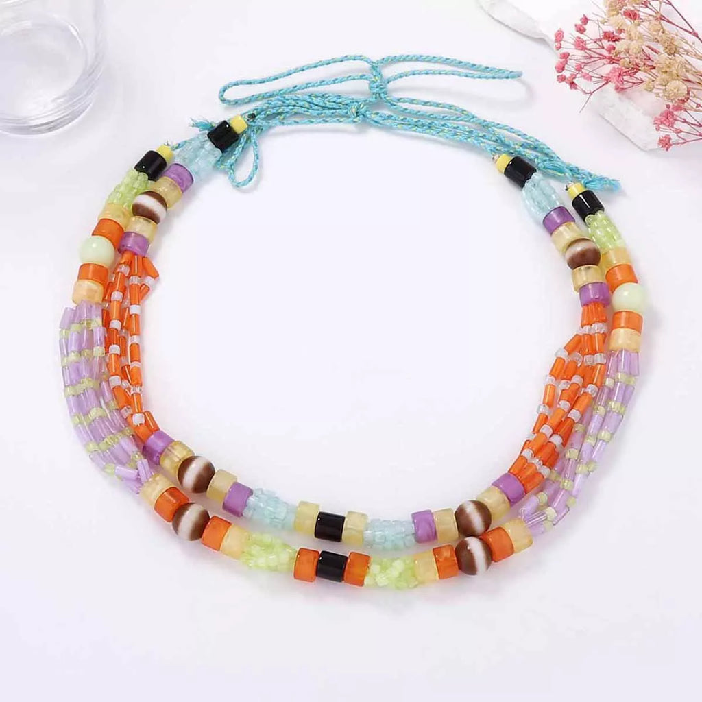 2 Piece Artificial Crystal Bead Necklace