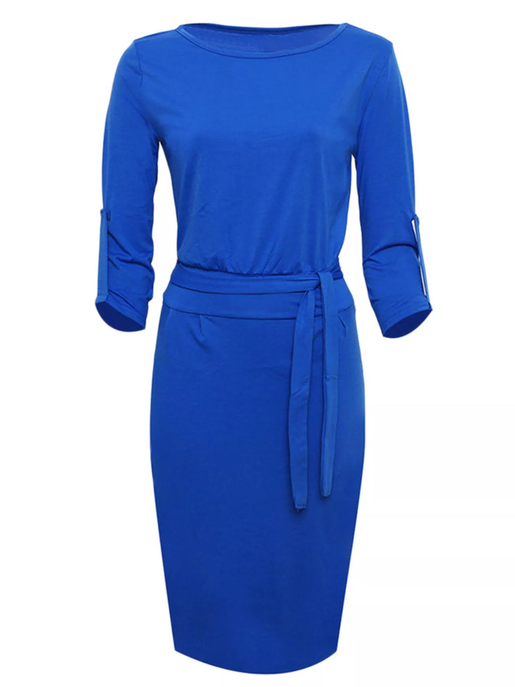 Tie-Waist Round Neck Dress