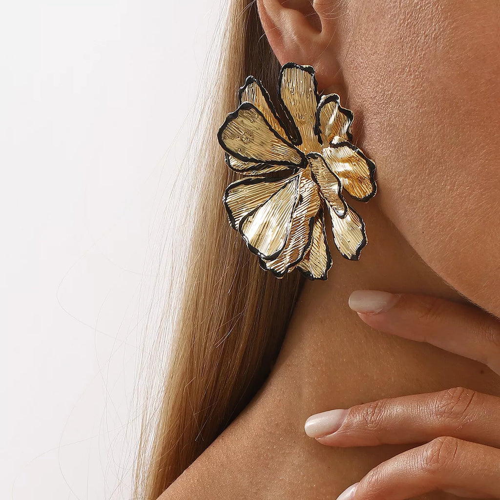 18K Gold-Plated Flower Stud Earrings