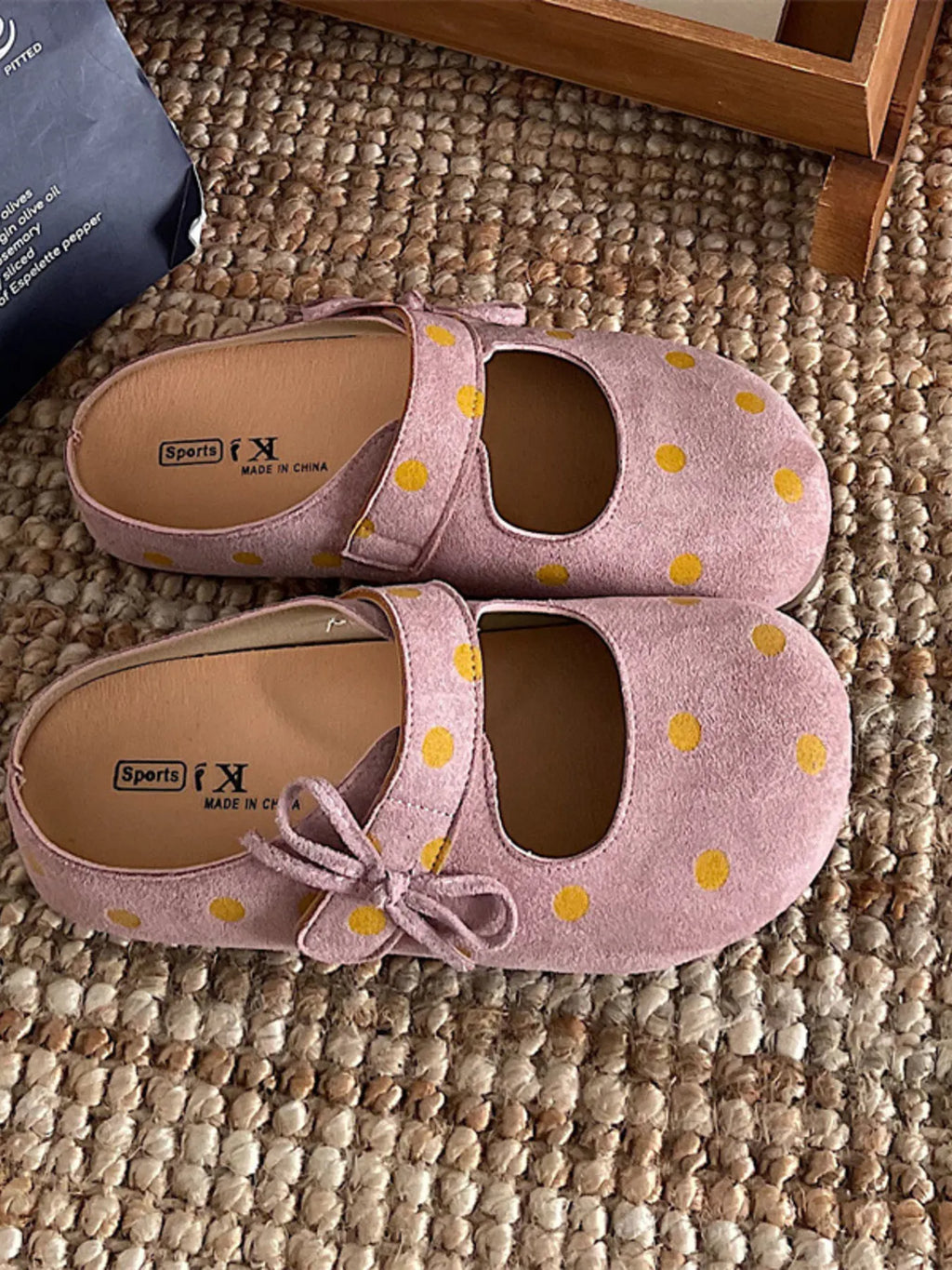 Polka Dot Round Toe Slip-Ons