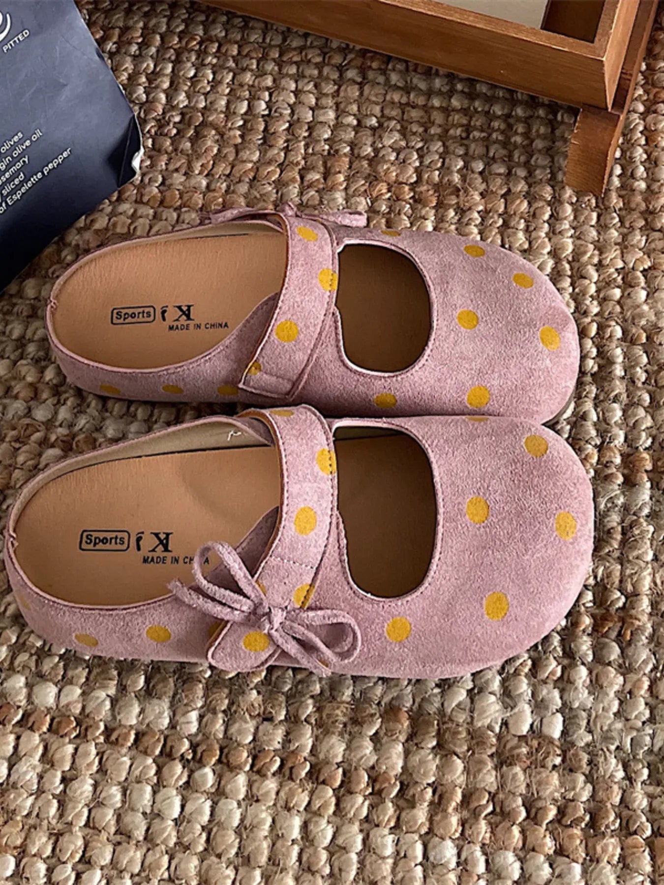 Polka Dot Round Toe Slip-Ons