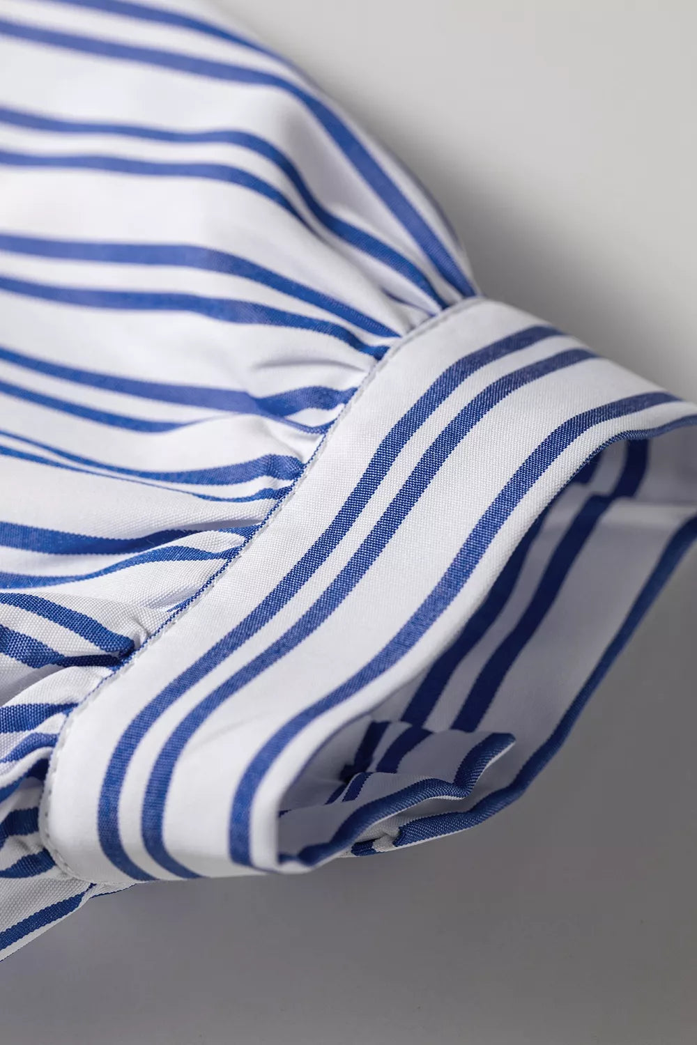 Stripe Embroidered Detail Button Front Long Sleeve Shirt
