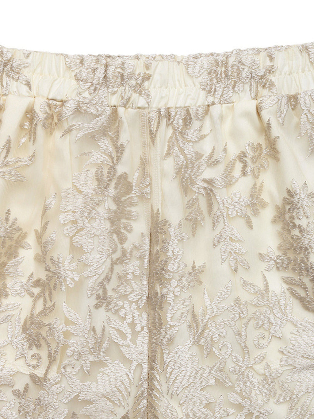 Lace Scalloped Hem Elastic Waist Shorts