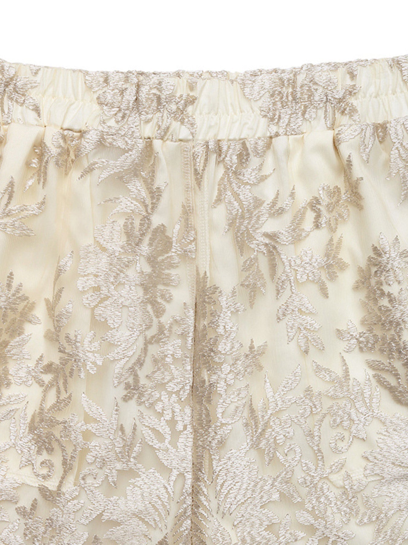 Lace Scalloped Hem Elastic Waist Shorts