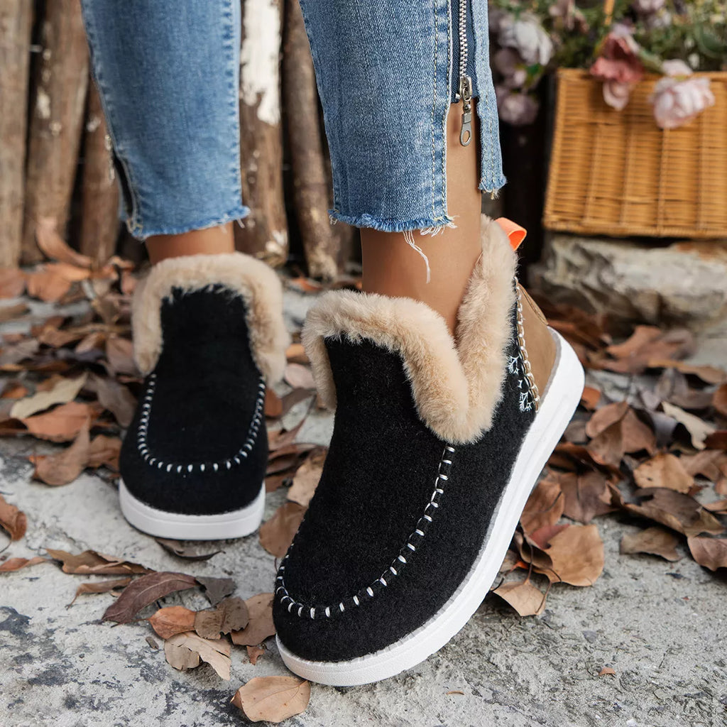 Cozy Fur-Trimmed Slip-Ons