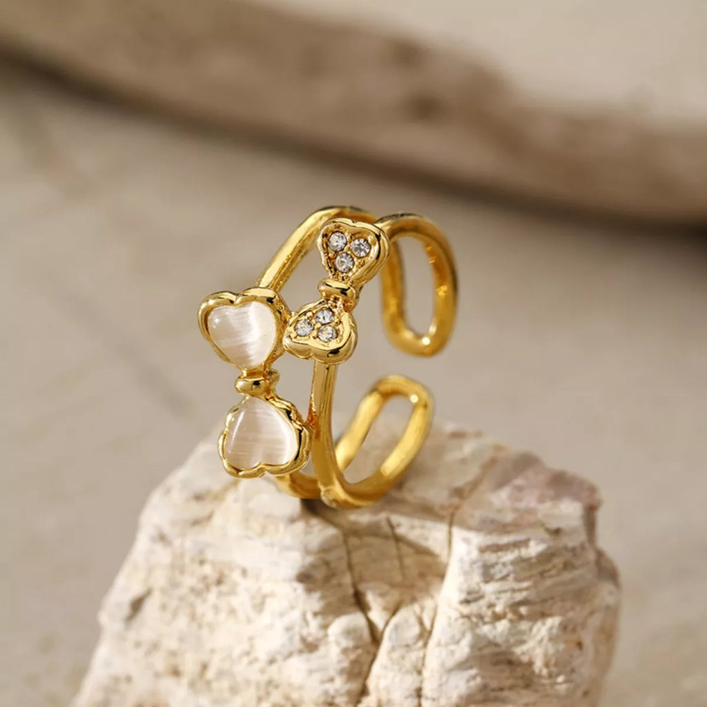 18K Gold-Plated Bow Open Ring