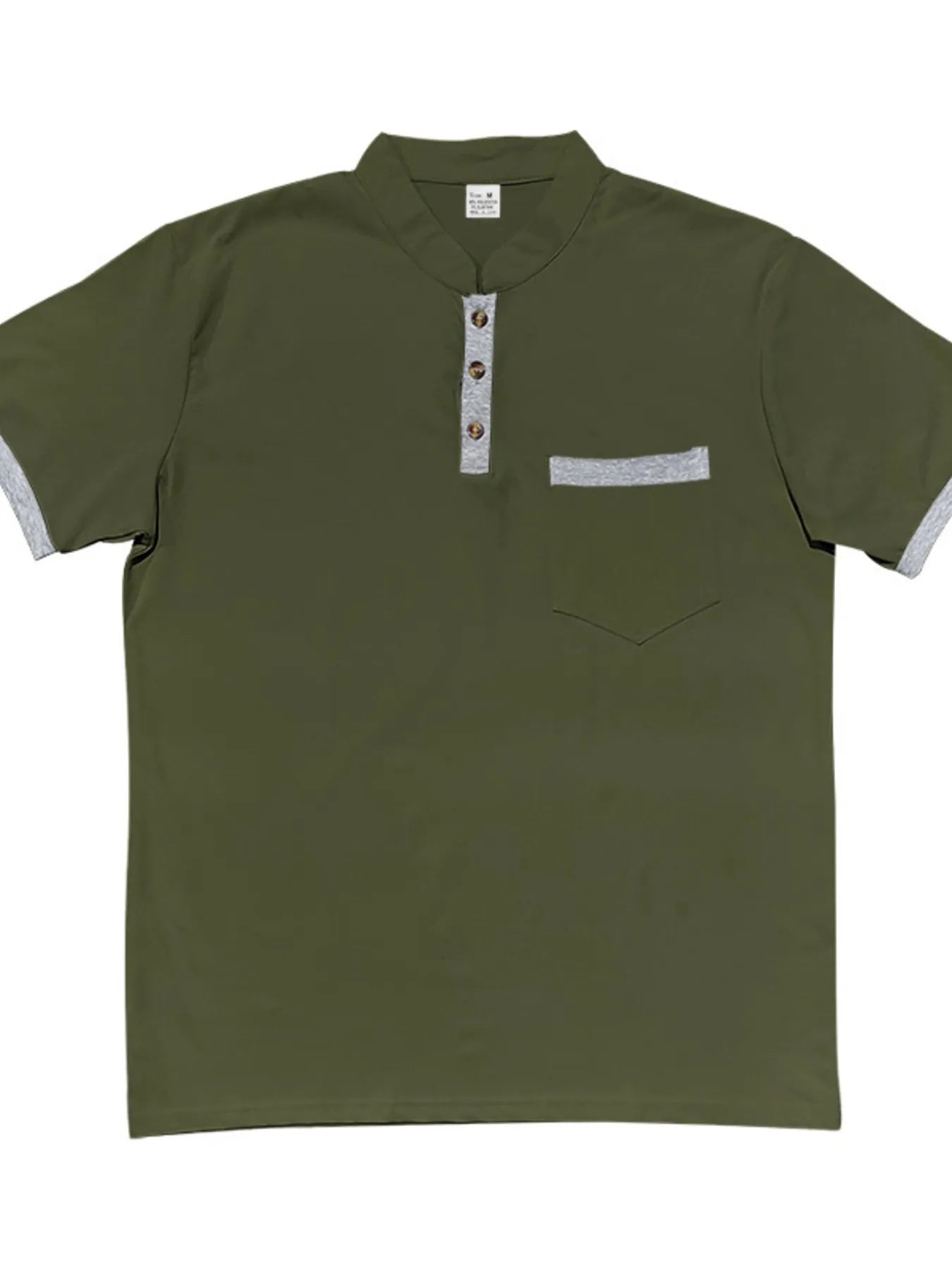 Men's Full Size Button Detail Short Sleeve Top Plus Size