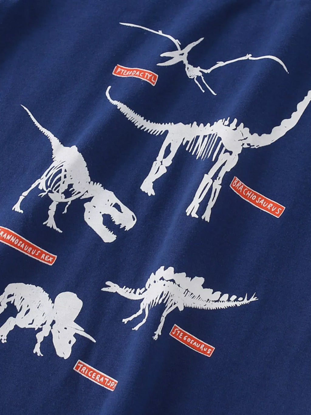 Children's Dinosaur Print Crew Neck Short Sleeve T-Shirt
