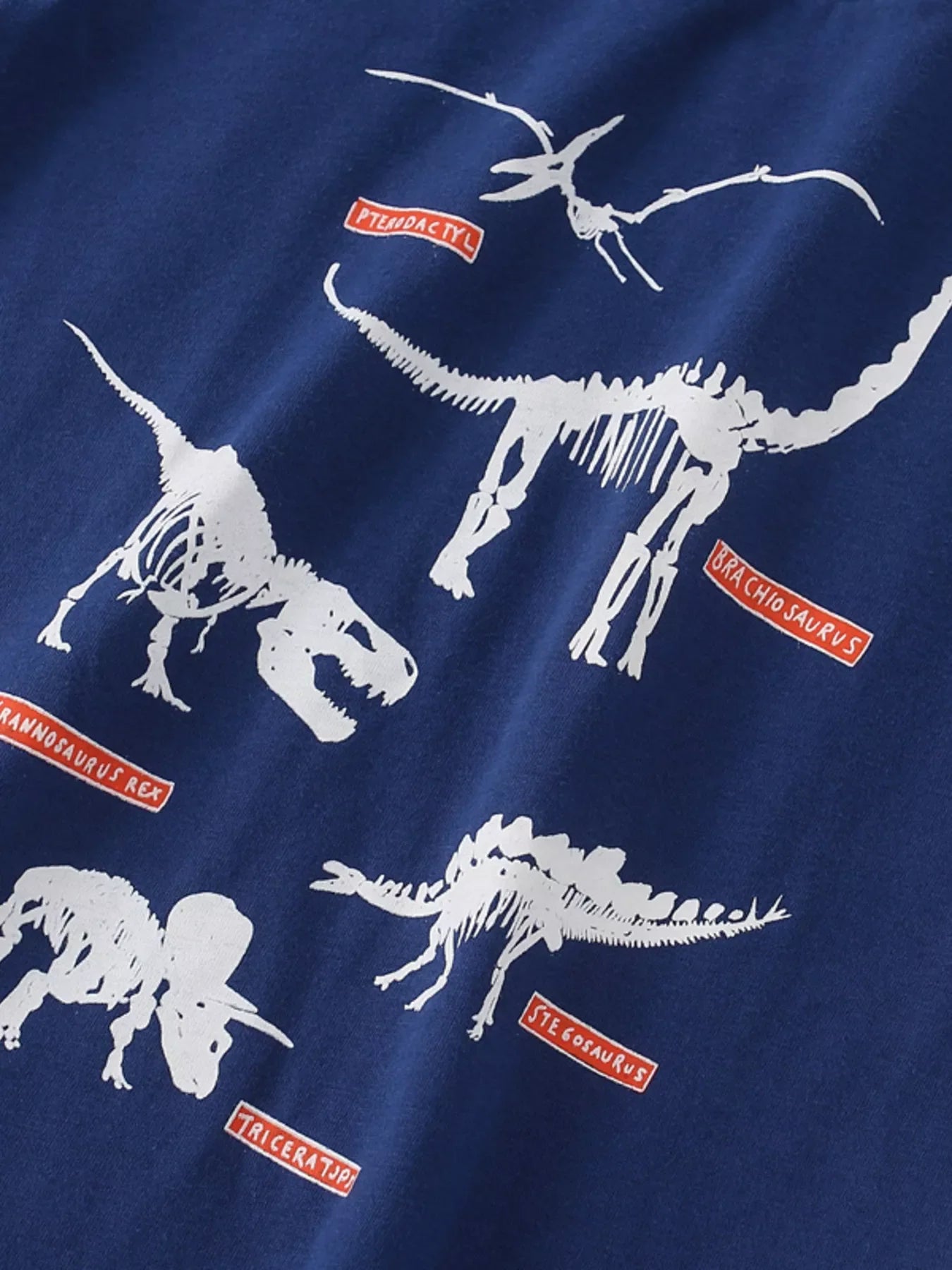 Children's Dinosaur Print Crew Neck Short Sleeve T-Shirt