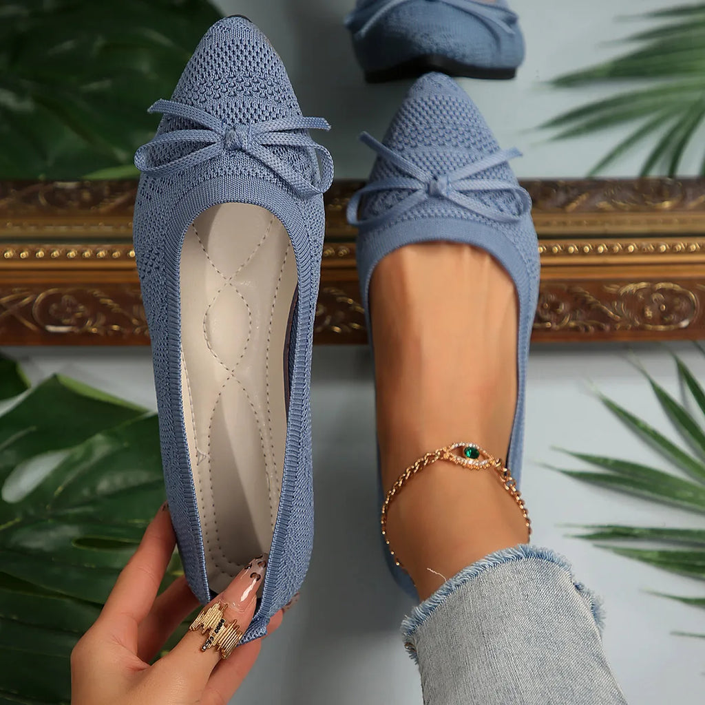 Bow Point Toe Flats Slip-Ons