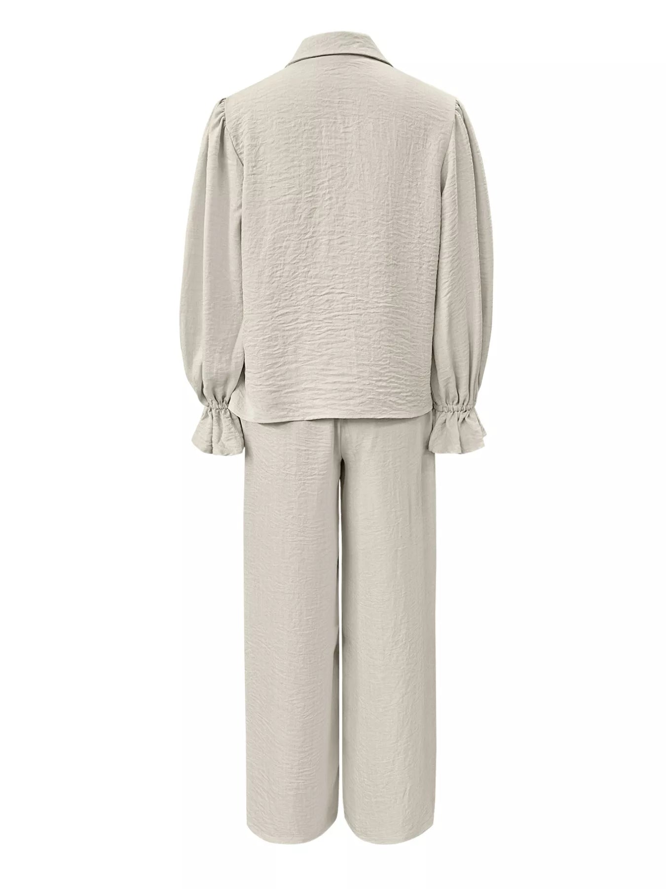 Ruffle Sleeve Shirt and Pants Set