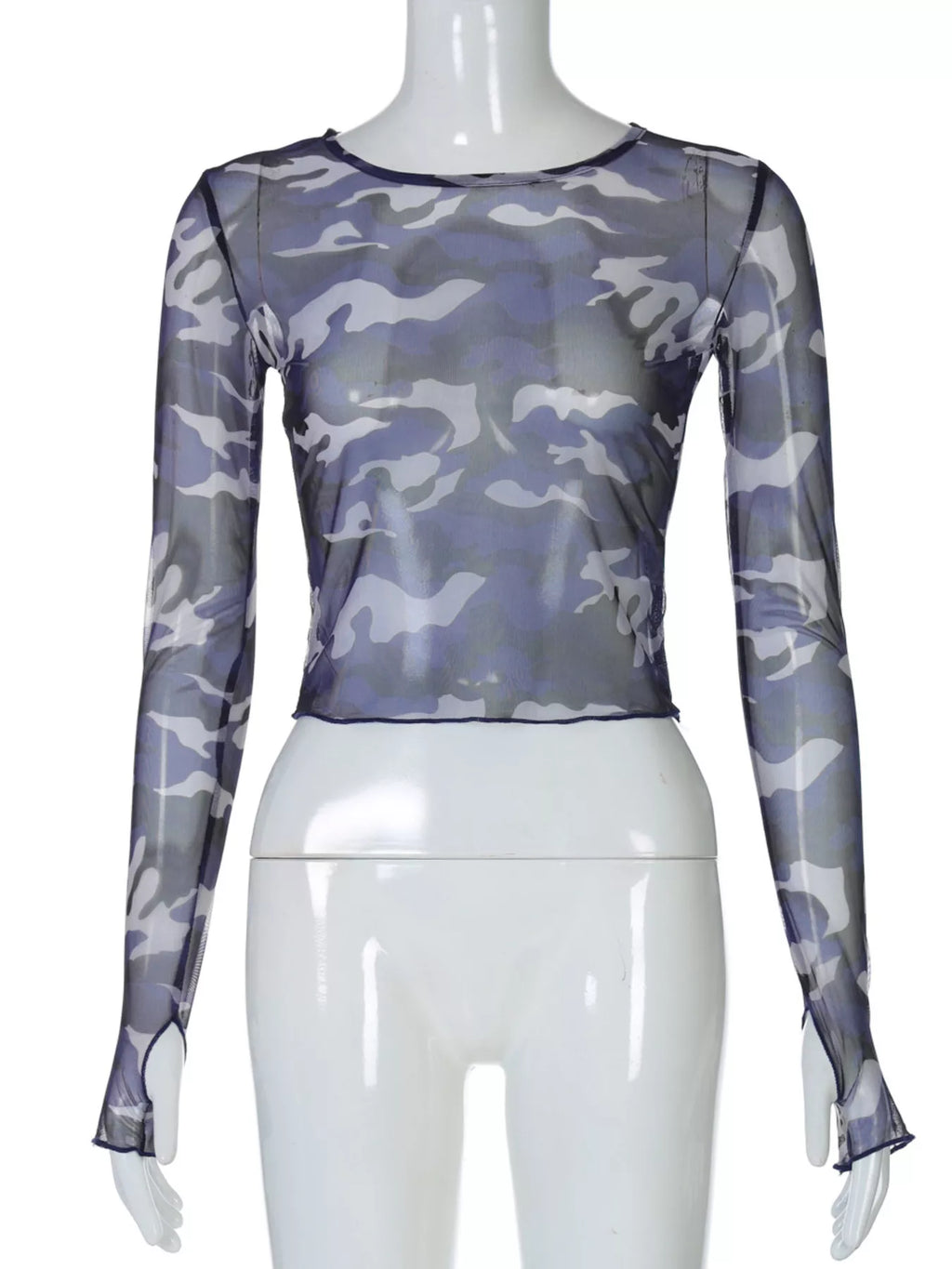Camouflage Mesh Long Sleeve T-Shirt