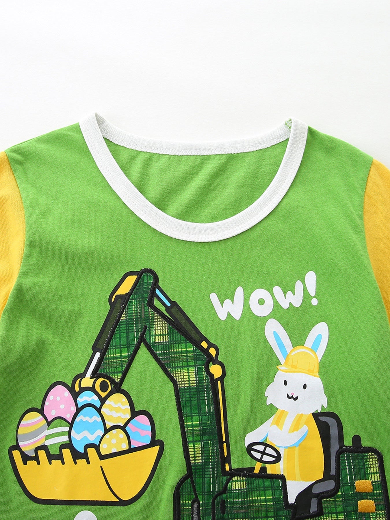 Children's Rabbit Excavator Print Tee and Shorts Set