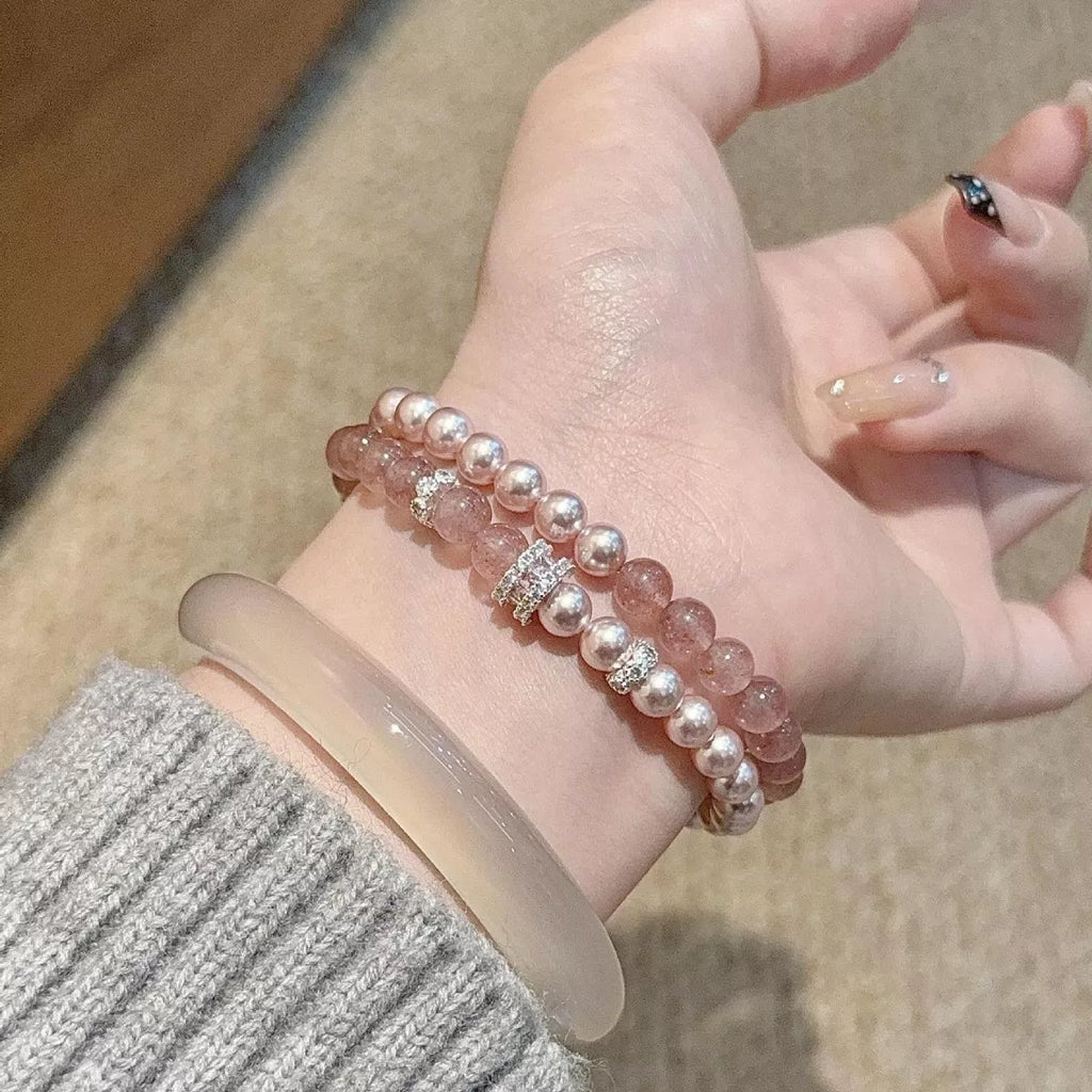 Pearl Beaded Bracelet 2 Piece Set