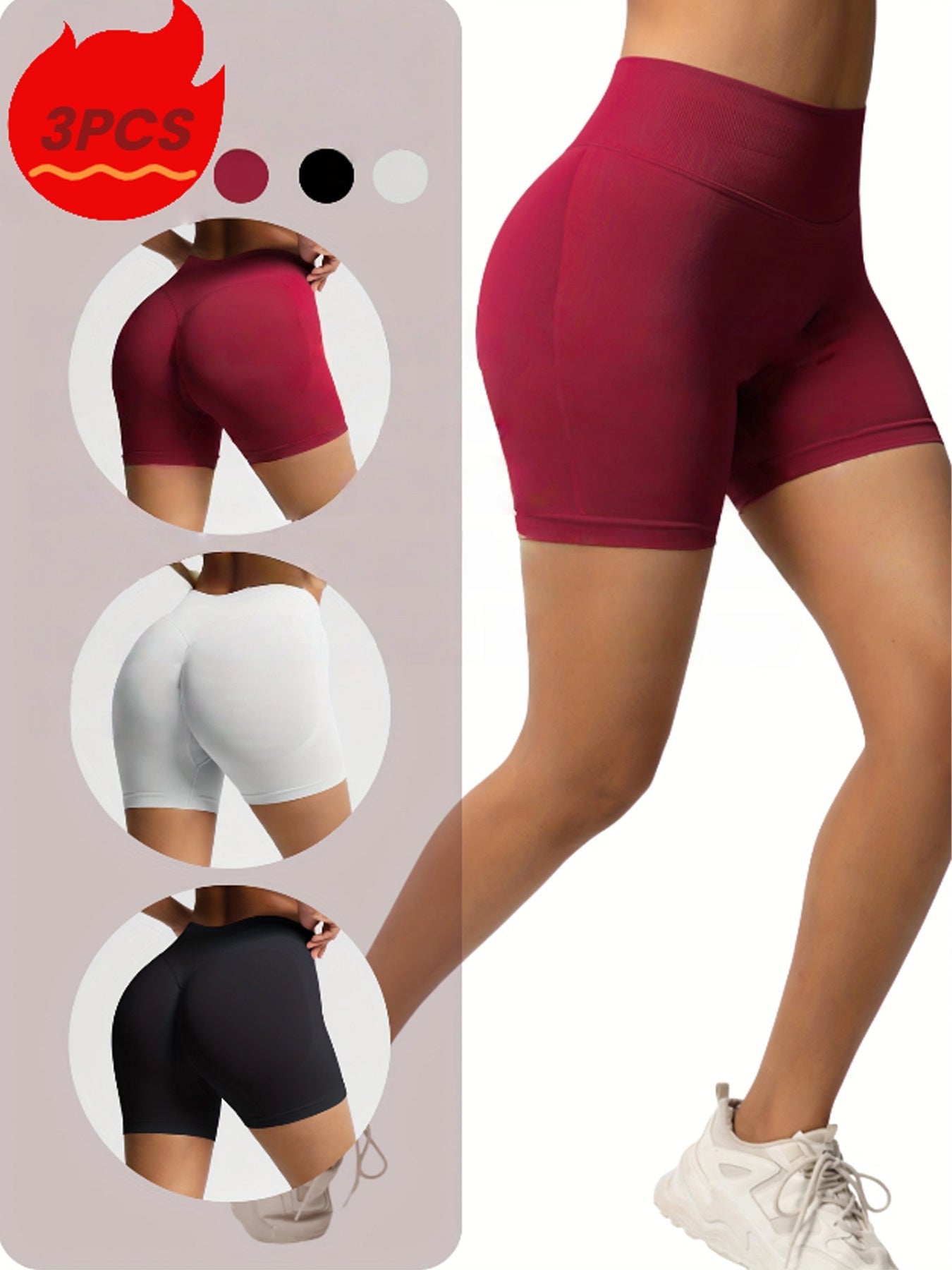 3-Pack Seamless Workout Shorts for Women