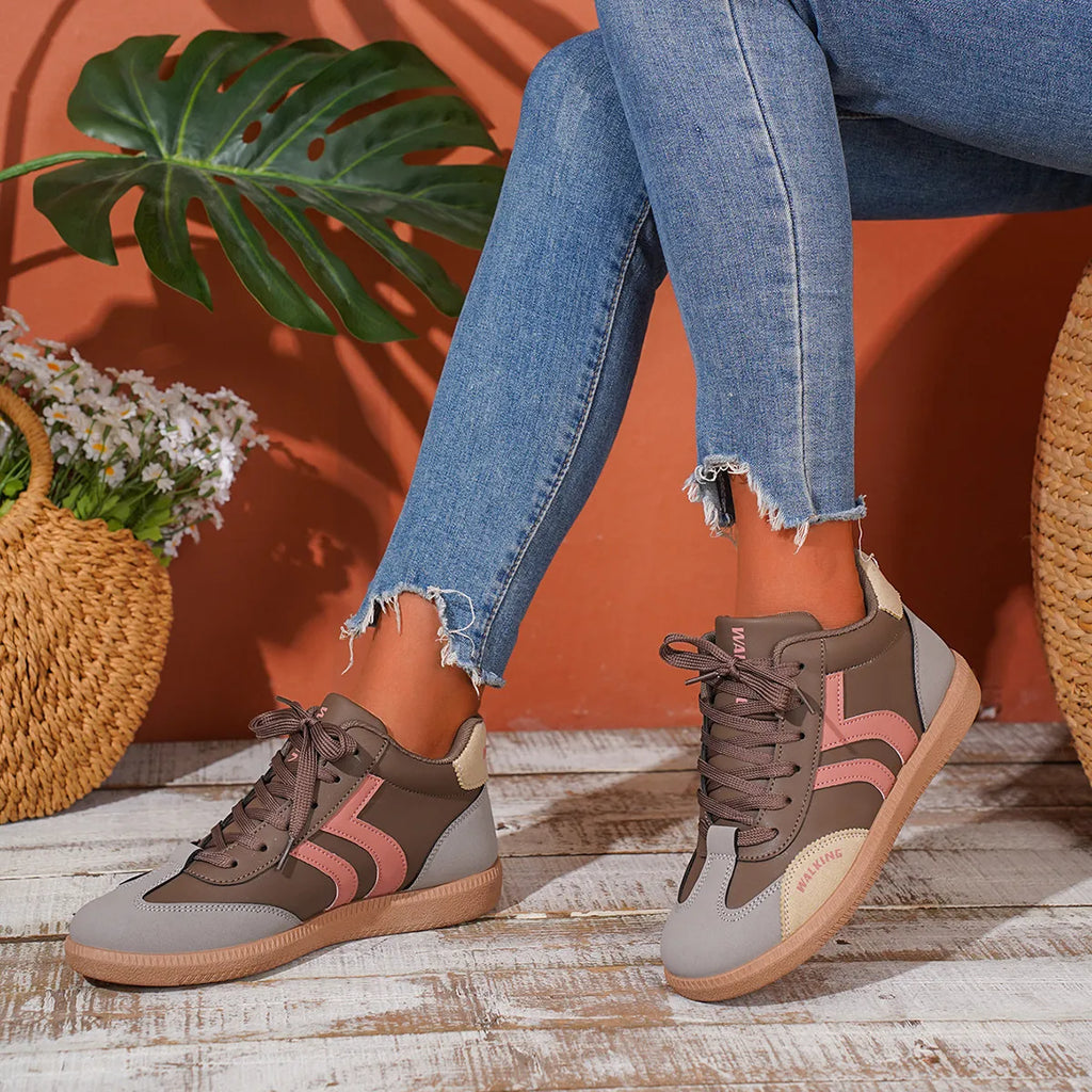 Round Toe Lace Up Sneakers