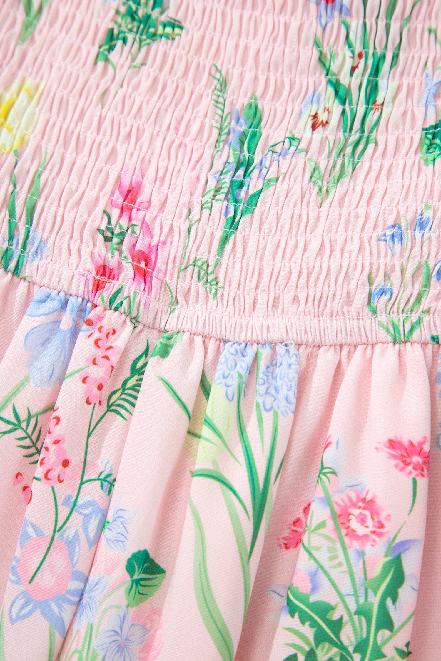 Floral Contrast Trim Tie Strap Midi Dress