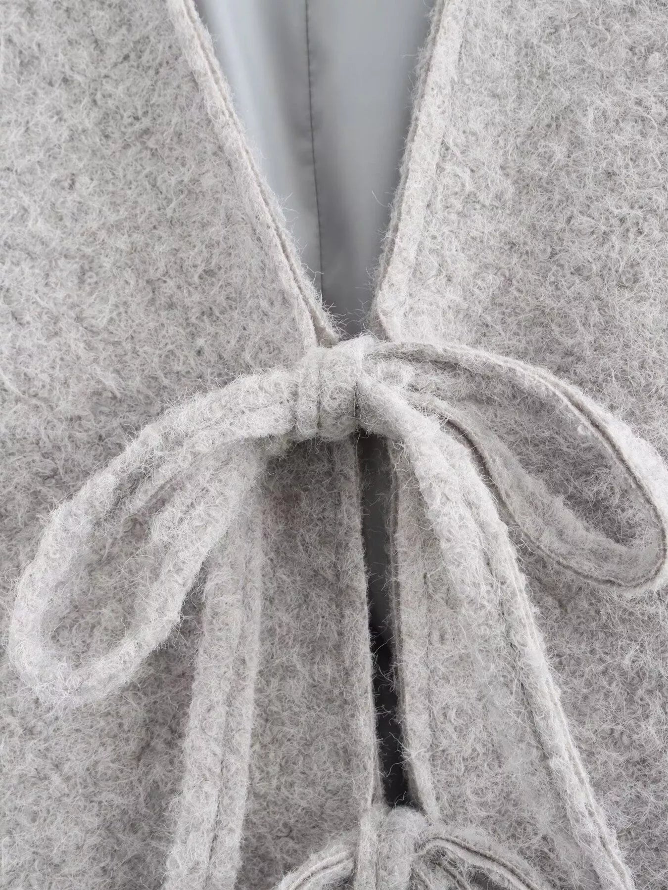 Textured Knit Tie-Front Outerwear