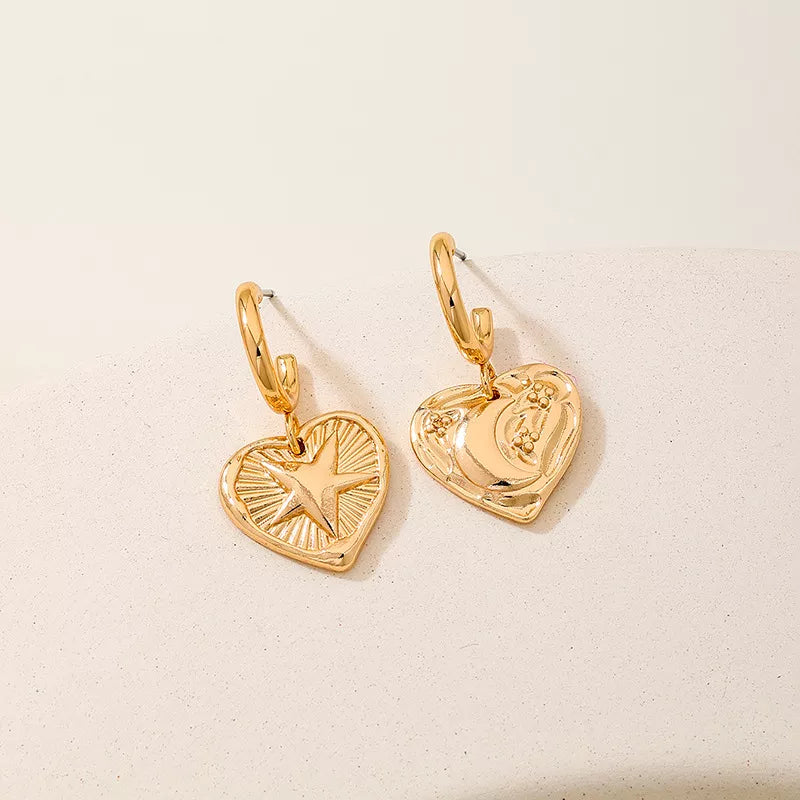 18K Gold-Plated Heart Earrings