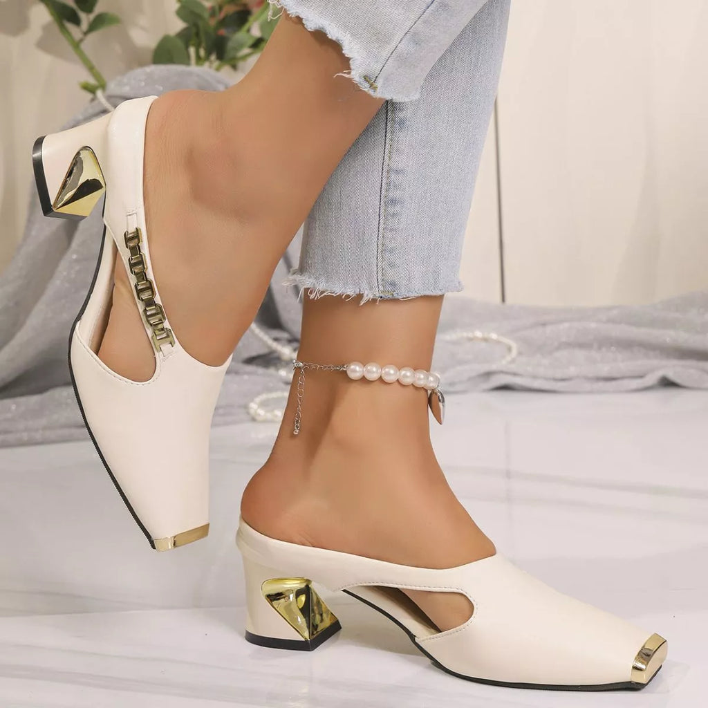 Square Toe Block Heel Sandals