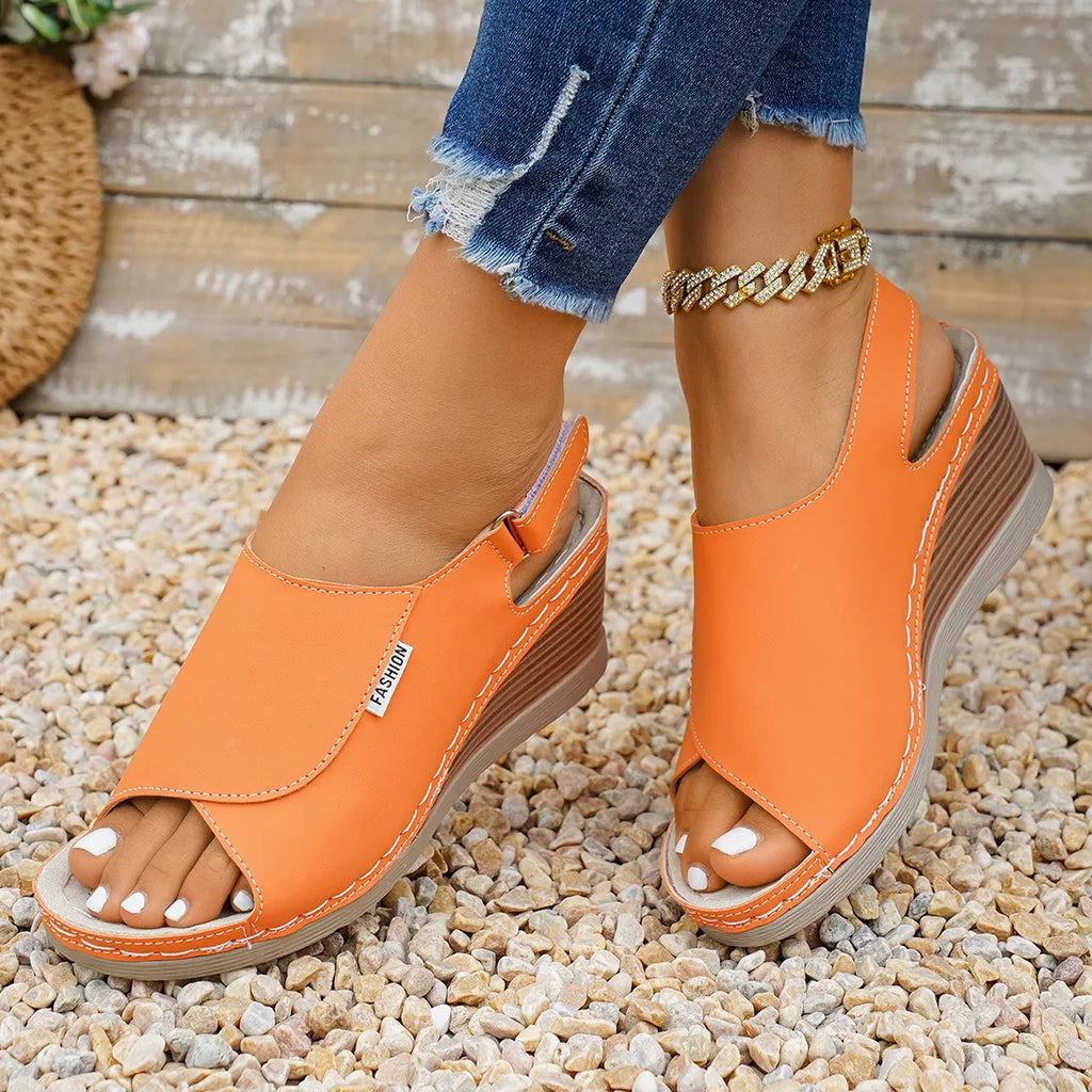 Peep Toe Wedge Sandals