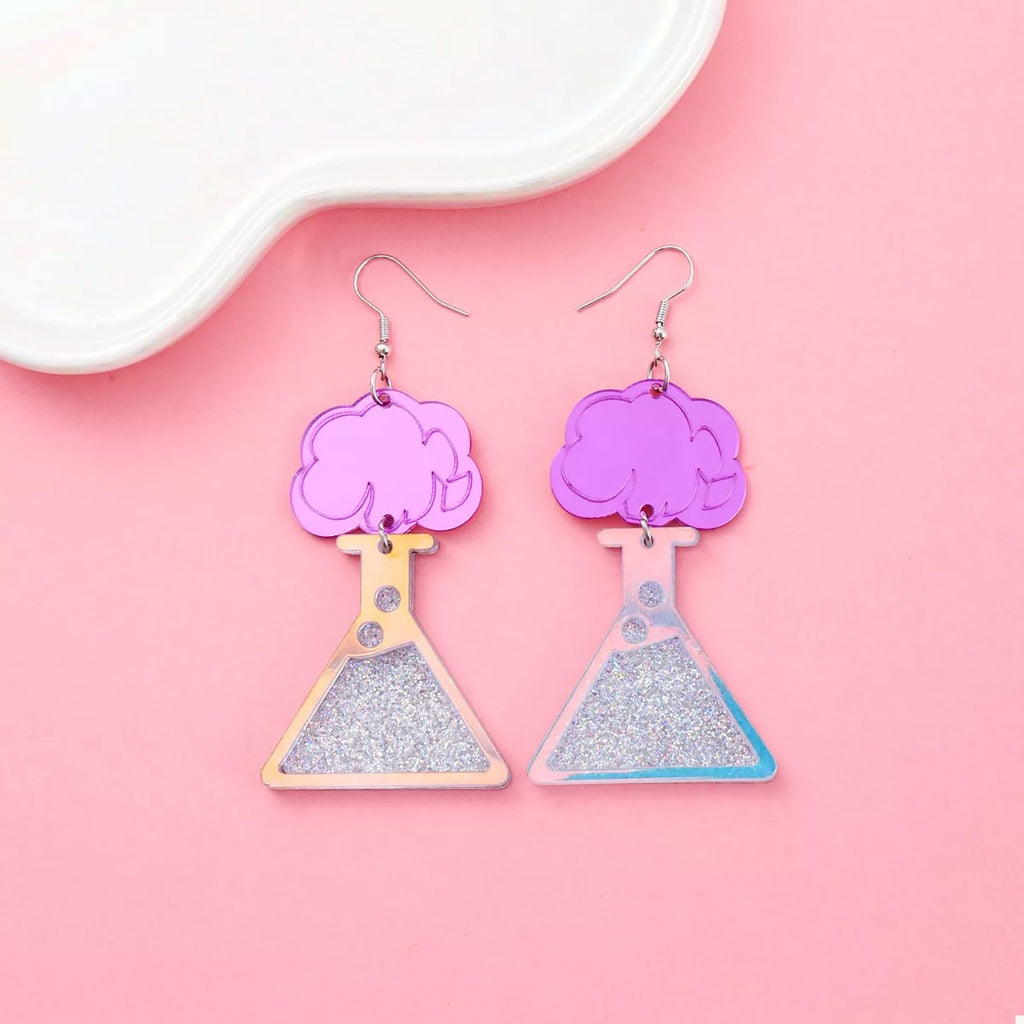 Funky Science Beaker Dangle Earrings