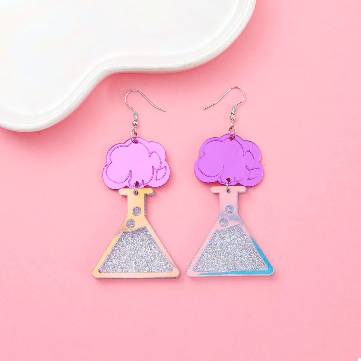 Funky Science Beaker Dangle Earrings