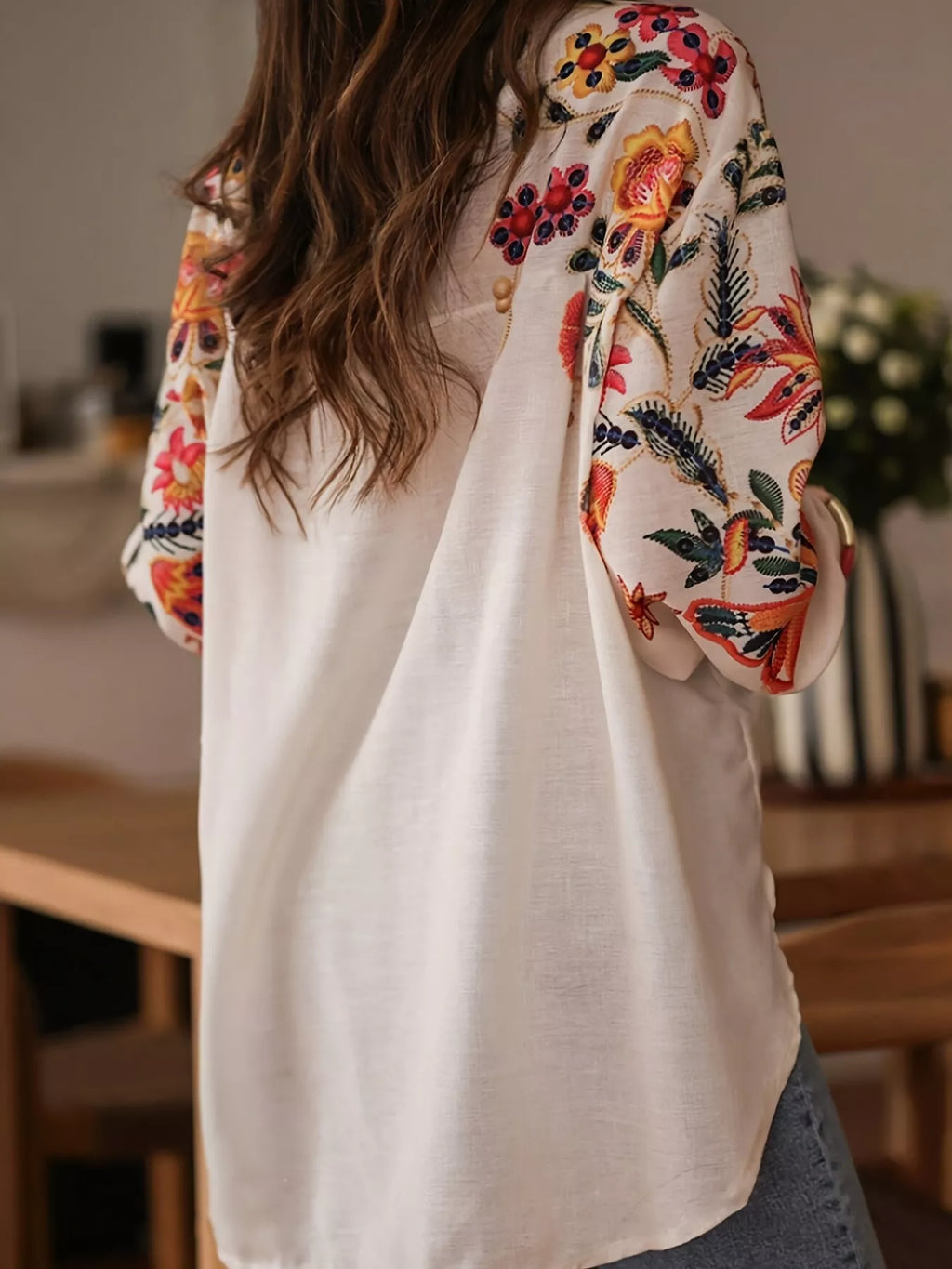 Floral Button Up Long Sleeve Shirt