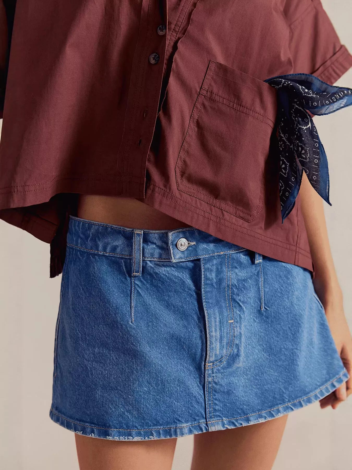 Classic Wash Denim Mini Skort